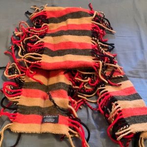Burberry Red and Black Striped Scarf